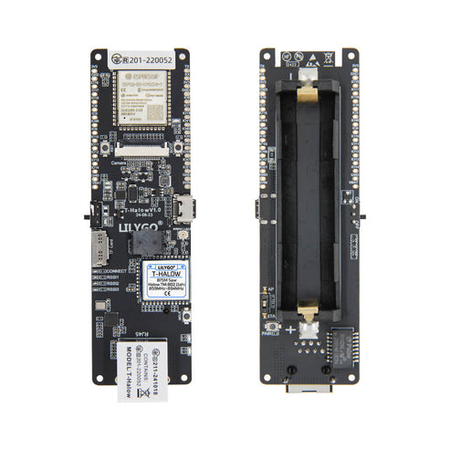 디바이스마트,오픈소스/코딩교육 > 파이썬/IoT 개발 보드 > ESP32,LILYGO,LILYGO® T-Halow ESP32-S3 RJ45 포트 + 카메라 인터페이스 (18650 배터리 홀더 포함) 920MHz [H765-01],ESP32-S3 / 16MB 플래시 / 8MB PSRAM / 2.4GHz Wi-Fi·BLE 5 / RJ45 포트 / 카메라 인터페이스 / TF 카드 슬롯 / 18650 배터리 홀더 / 920MHz Wi-Fi HaLow